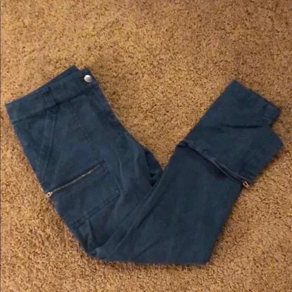 Ann Taylor Marisa fit ankle zip moto ankle crop patch pocket skinny utility pant - Picture 4 of 8